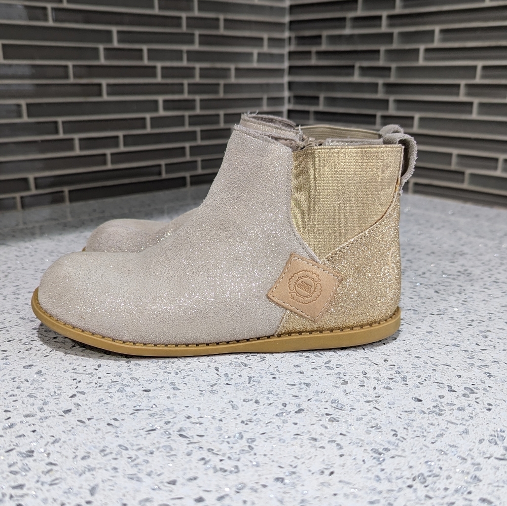 Livie And Luca Girls Wink Ankle Boot Gold Metallic Shimmer Glitter Suede Size 12 - Picture 3 of 10
